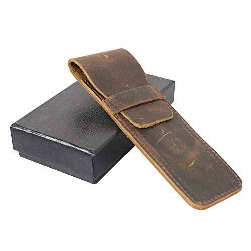 Leather Pocket Knife Sheath, Folding Knife Storage Case, Small Knife Pouch Holder, Waterproof Knife Cover, Knife Drawer Pocket Organizer (HGJ311) (Brown)