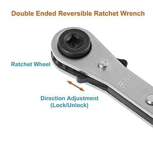 A.I.FORCE AC Ratchet Wrench, HVAC Service Wrench with HVAC Hexagon Bit Adapter, Premium AC Service Tools for Refrigeration Equipment Repair (3/16¡±, 1/4¡±, 5/16¡±, 3/8¡±)