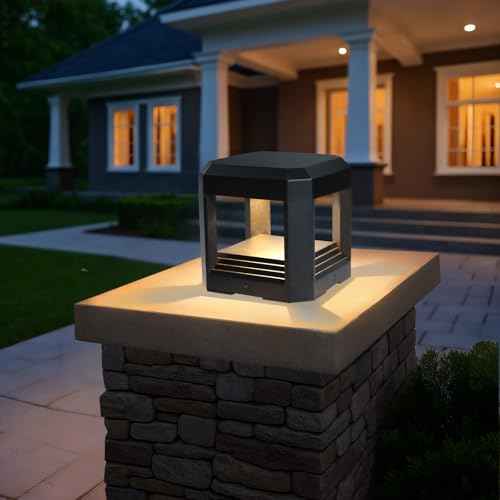 Outdoor Post Lights for Deck, Fence, and Yard - 5.94¡° Hard Wired 120V Outdoor Column Lights, 13W 3000K LED Pillar Lights Outdoor for Garden Driveway Patio - ETL Listed Modern Exterior Lighting