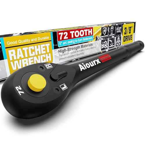 3/8" Drive Ratchet, 72-Tooth Ratchet Handle, 9 Inch Quick Release Reversible Ratchet Wrench, CR-V Steel, Mechanical Maintenance, Automobile and Motorcycle Repair