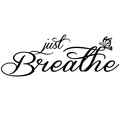 Just Breathe Inspirational Quotes Vinyl Wall Decal Positive Art Letters Sayings Living Room D?cor