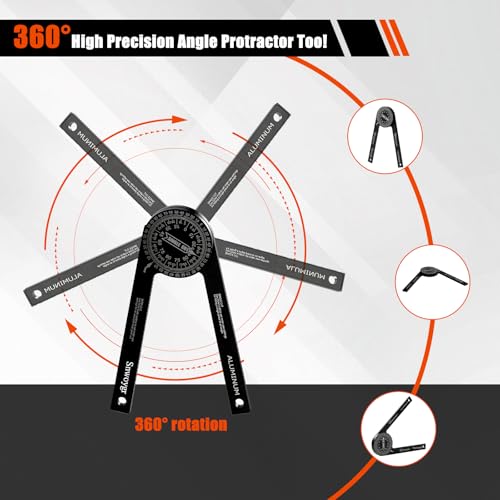 7 Inch Aluminum Miter Saw Protractor - High-Precision Angle Finder with Mini-Wrench