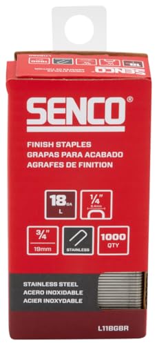 SENCO 3/4 Inch Stainless Steel Staples 18GA for Cabinets Upholstery 1,000 Ct