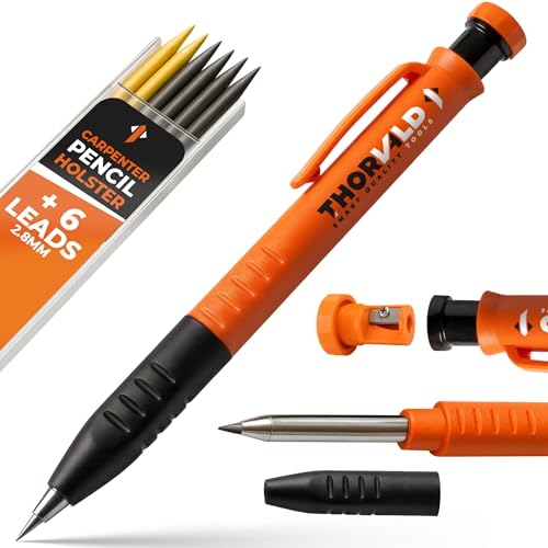 THORVALD 3-in-1 Carpenter Pencil Set with Leads & Sharpener - Model 1
