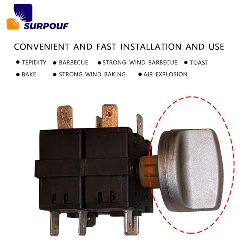 SURPOUF FZ31-9E/FZ31-10 Oven Function Rotary Switch for Cuisinart TOA-60 & Beelicious