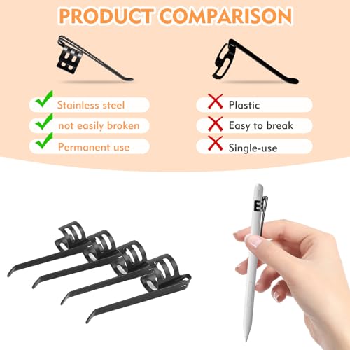 20 Pieces Replacement Flashlight Clip for Removable Accessories, Black Pocket Clip, Pen Clip, Durable¡¢Lightweight¡¢Portable