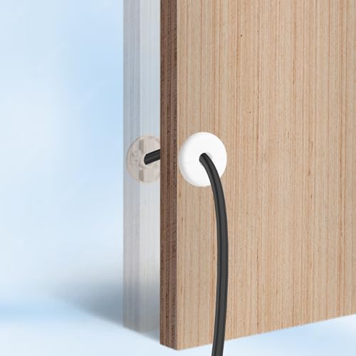 White Wall Grommets for Cables 2-Pack - Cable Pass Through Covers for Starlink & Wires