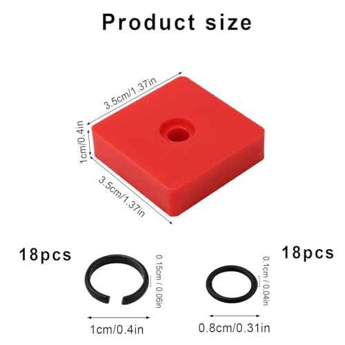 18 Sets 3/8" Impact Retaining Ring Clip Friction Rings with O-Ring, Including Red Retainer Ring Anvil Install Tool Compatible with MIL Electric & Pneumatic Impact Wrench