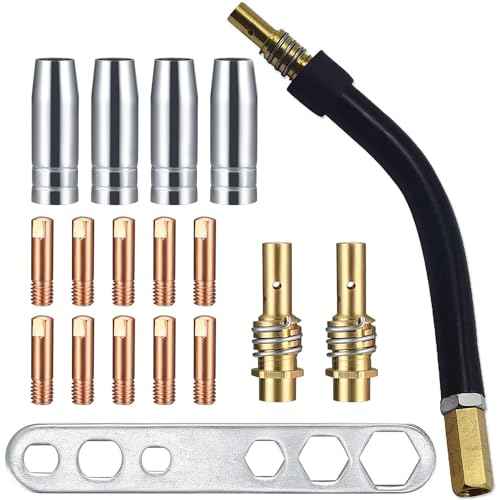 FORTON MB15 15AK Contact Tips 0.035"/0.9mm M6 & Tips Holder Diffuser & Shield cup & Torch Neck For MB15 (0.030'')