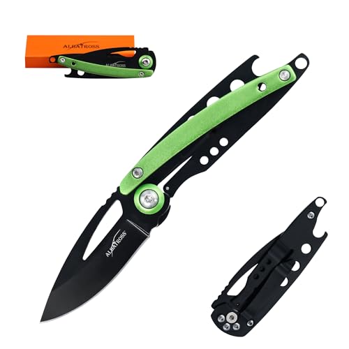 ALBATROSS Ultra-Compact Pocket Folding Knife - 3.4" Closed EDC Knife for Packages & Daily Tasks - Sleek Green Design with Bottle Opener, Lightweight 1.4 oz, AS-19205(Green)