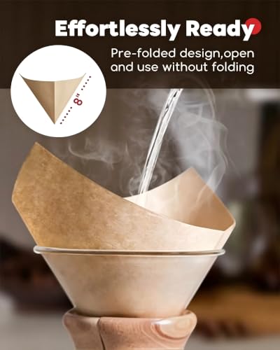Bake Choice 5-13 Cup Pre-Folded Coffee Filters - 50 Pcs (Variation 6) for Pour-Over Makers