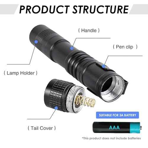 3.5" Mini Flashlight, AAA Small Pen Light with Clip, 500 Lumen Pocket Pen Flashlight Powered by AAA Battery, Portable Versatile for Inspection Medical Repair Camping Outdoor Emergency (White Light)