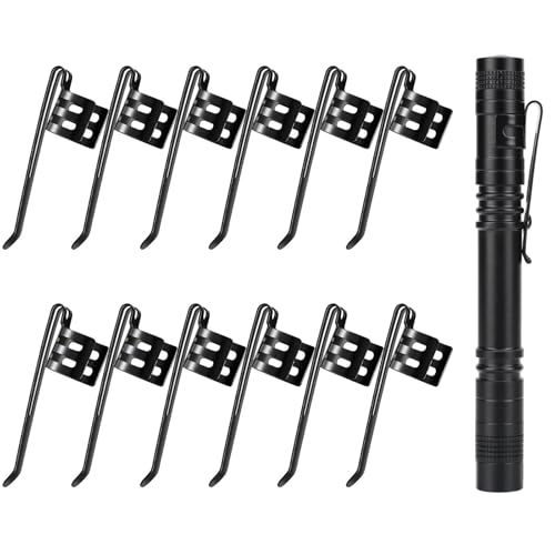 20 Pieces Replacement Flashlight Clip for Removable Accessories, Black Pocket Clip, Pen Clip, Durable¡¢Lightweight¡¢Portable