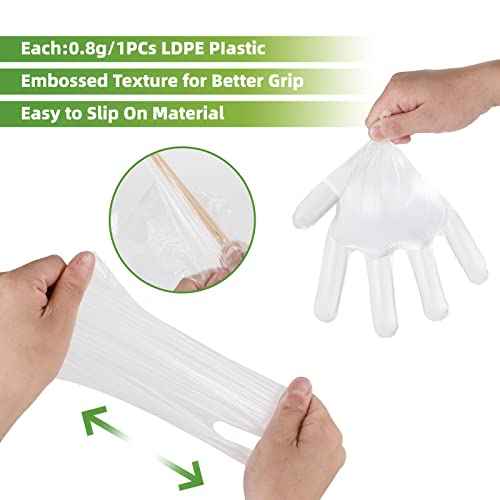 500 Pieces Plastic Disposable Gloves,Disposable Gloves for Cleaning, [ One Size Fits Most ]