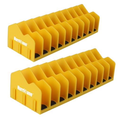 HURRICANE 2-Pack Plier Organizer Rack - 20-Slot Extendable Drawer Storage (Yellow, Non-Slip Base)