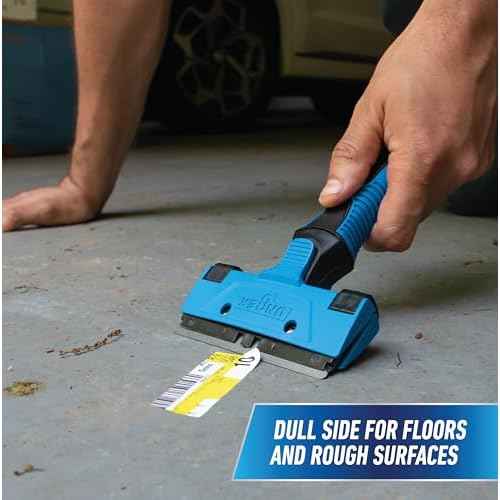 Unger 12¡± Professional All-Purpose Scraper Replacement Blades, 10 Pack, Dual-Sided Adhesive Cleaning Supplies for Windows, Glass, Floors, Paint, Stickers, Gum Removal