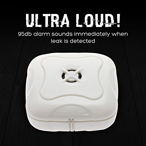 8 Pack Water Leak Detector - 95 dB Flood Detection Alarm Sensor for Bathrooms, Basements, Laundry Rooms, Garages, Attics and Kitchens by Mindful Design (White)
