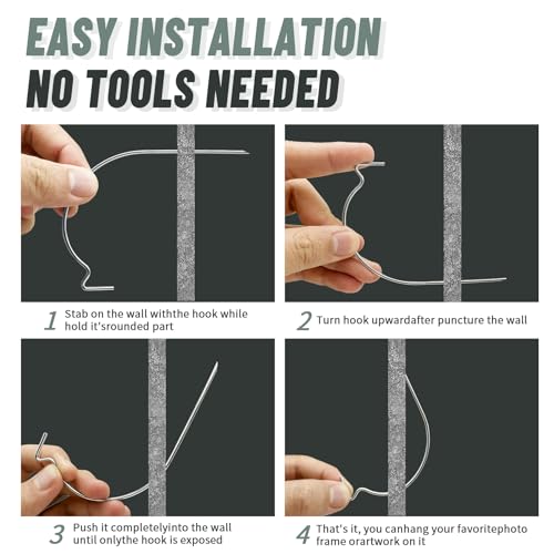 30pcs Silver Wall Picture Hooks Drywall Hangers for Art Mirrors Shelves