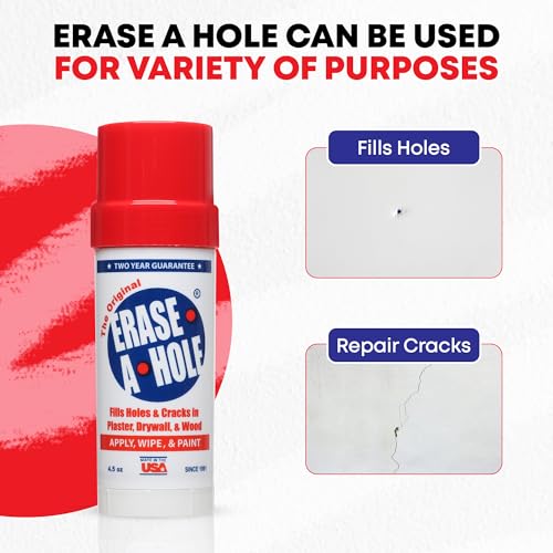 Erase-A-Hole Wall Repair Stick Variation 1 - Fast-Drying Nail & Screw Hole Filler, 4.5 oz