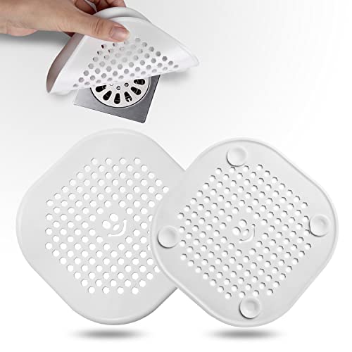 Couidl 2 Pack Silicone Drain Hair Catcher for Sink & Shower - Pure White
