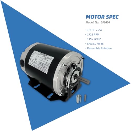 1/2HP Electric Blower Motor 115V 1725RPM 48 Frame Belt Drive Replacement