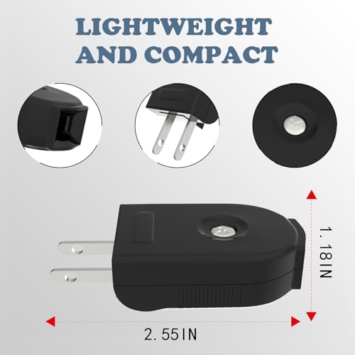 Black Rotatable Power Plug Replacement 4 Pack - Male Extension Cord