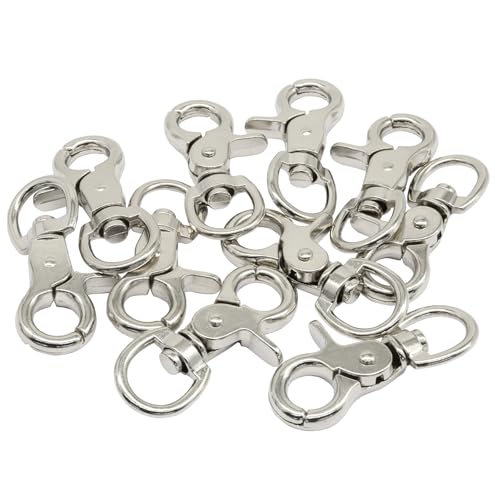 Silver Swivel Trigger Snap Hooks Pack of 10 - Stainless Steel for Crafts & Bags