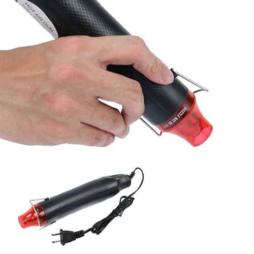 Heat Gun for Crafting, 110V 300W Handed Hot Air Gun, 3.28FT Ultra-Long Cable Portable Heat Gun with Stand and Power Cord for Shrinking Wrapping PVC, DIY Embossing and Drying Paint (Black)