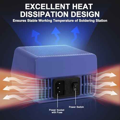 FEITA 308D Soldering Station, Upgraded, 80 Watt Equivalent with 3 Preset Temp, Digital, Auto Sleep, Calibration Support Function, Solder Tips, Lead-free Solder & Cleaning Kit