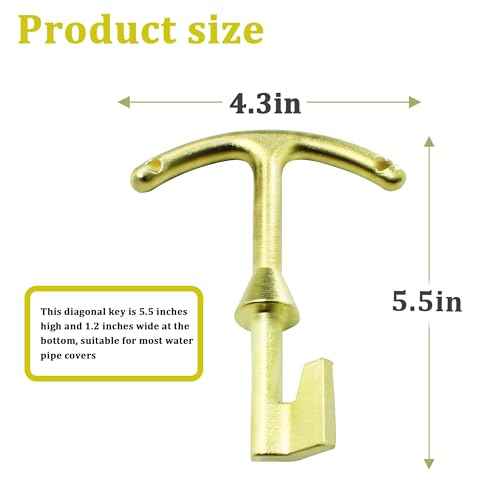 M07001 Water Meter Box Key, Water Meter Cover/Lid Opening Tool, 5.5 Inches (M07001 Water Meter Box Key * 1 Pcs)