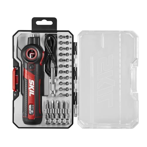 Skil Twist 2.0 4V Rechargeable Cordless Screwdriver Kit with Pivoting Head & 28 Bits