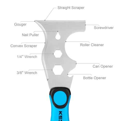 KEZERS 13-In-1 Painter¡¯s Tool, 3" Stainless Steel Putty Knife Scraper, Paint Scraper Tool for Painting & Wood with Metal Hammer End, Multi-Use Drywall Paint Stripper Tool for Scraping Paint & Caulk