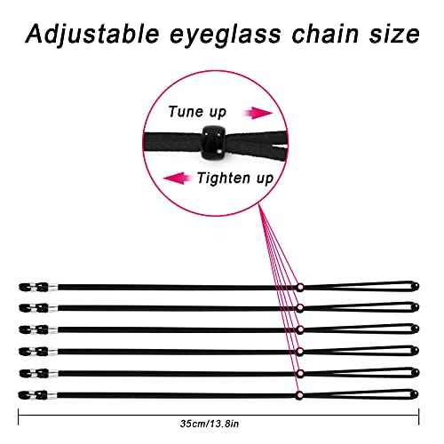 Glasses Strap(6 PCS) Sports Eyeglass Strap,Adjustable Sunglasses Lanyard Neck Holders Cord Retainer for Men Women