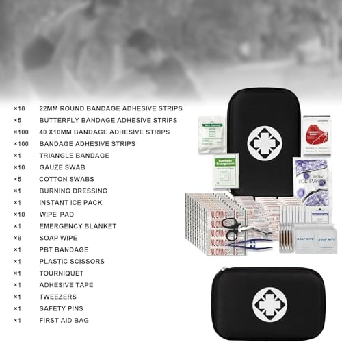 279PCS Small Travel First Aid Kit - Emergency & Survival Supplies for Outdoors