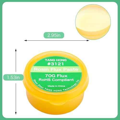 Rosin Flux Paste And Solder Wick Kit,2.47OZ/70g Jar Rosin Solder Flux (1 PACK),4.9Ft Desoldering Wick Braid Remover Solder (1 PACK),For Repair LED/Copper/Electrical Wire/PCB/DIY Soldering