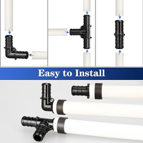 PXZBLG 30pcs 1/2" Poly PPSU Barb Crimp PEX Fittings Set - No Lead, Compatible with Water & Heating Systems