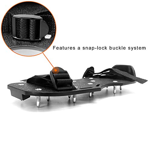 QWORK Green & Black Spiked Shoes with 3/4” Short Spikes for Epoxy & Floor Cover Installation (Pair) — Short Spikes Version
