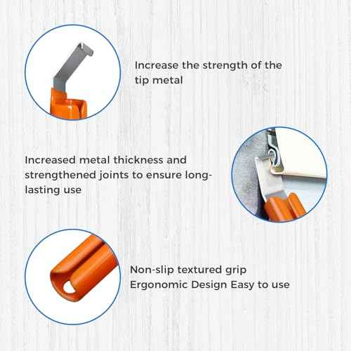 7" Vinyl Siding Removal Tool - Extra Long Non-Slip Grip Handle, 5 Pack Vinyl Siding Hooks, Installation & Repair Tool