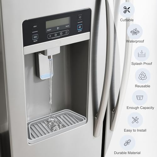 KindGa 2 Pack Refrigerator Drip Tray - Rectangular Grey, 8.2 x 3.1 / 7.4 x 2.8 in