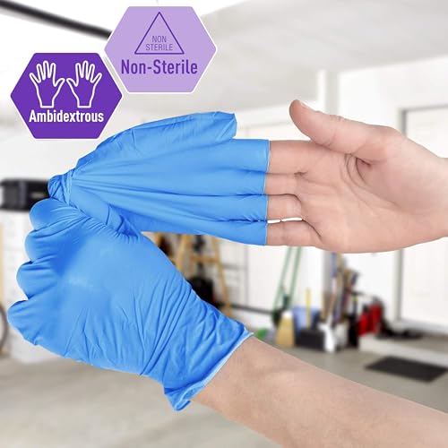 MED PRIDE Medium Powder-Free Nitrile Vinyl Exam Gloves - 100 Count