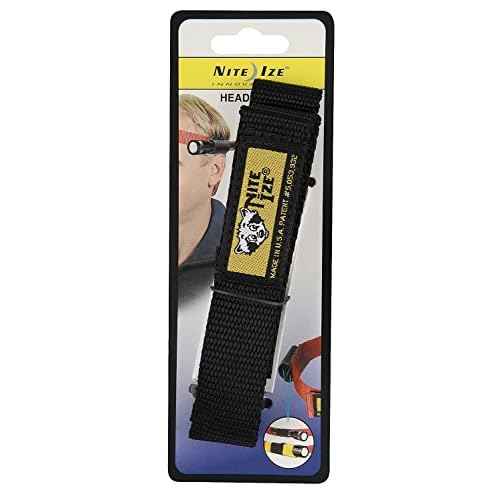 Nite Ize Headband Flashlight Holder, Fits Most Small Flashlights For Hands-Free Use, Black (NPO-03-01)