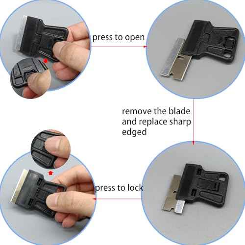 4Pcs Mini Razor Blade Scraper Plastic Razor Blade Scraper Tool 1.5" Blade for Removing Stickers,Glue,Labels,Decal,Paint,Stain,Vinyl