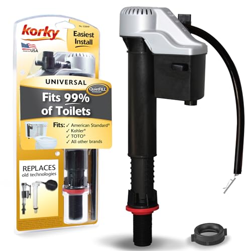 Korky QuietFILL Platinum Toilet Fill Valve - Universal Fits 99% of Toilets, Easy Install