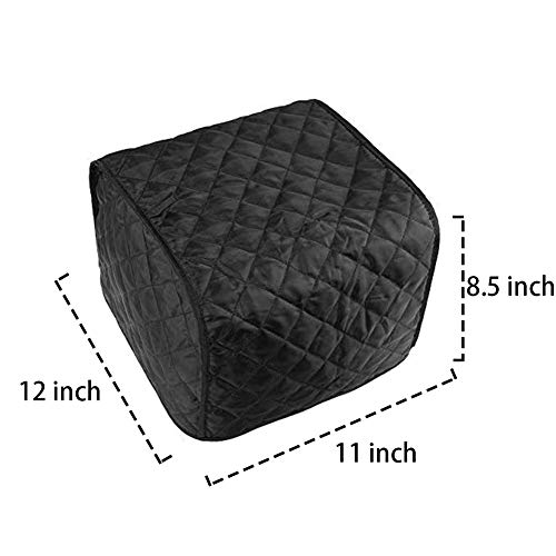 BlueCell Quilted Four-Slice Toaster Cover, Polyester Dust-Proof, Black