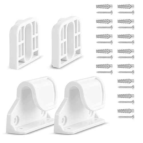 Retractable Baby Gate Replacement Part, Wall Mounting Accessories Brackets Latches Anchors Screws Extra Wide Baby Gate Replacement Parts Retractable Pet Gate Hardware (White)