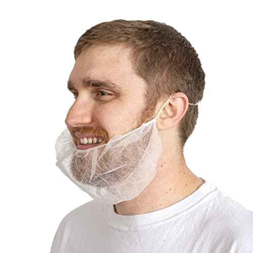 Beard Nets, Disposable Beard Covers, Beard Net for Food Service, Cooking, Cleaning, 18" and 21"