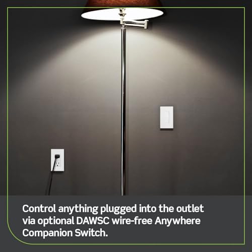 Leviton Decora Smart Wi-Fi Outlet 15A, 2nd Gen, White, Outlet Control