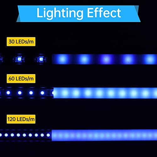 Muzata 6-Pack 1M Silver LED Strip Channel with Milky Diffuser U1SW WW - 3.3ft