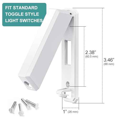 CLYMENE Light Switch Cover Guard, Child Proof Wall Switch Cover Keeps Your Lights or Switches from Getting Accidentally Turned ON or Off, Toggle Style (White, 2 Pack)