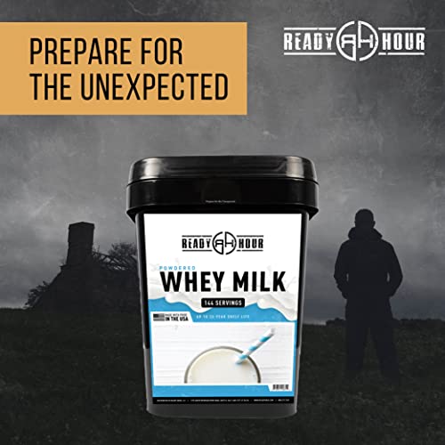 Ready Hour Bulk Freeze-Dried Whey Milk Powder - Non-Perishable Emergency Food, 144 Servings, 25-Year Shelf Life